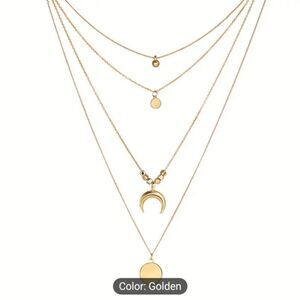 Women's necklace layered Bohemian moon gold jewelry new d90